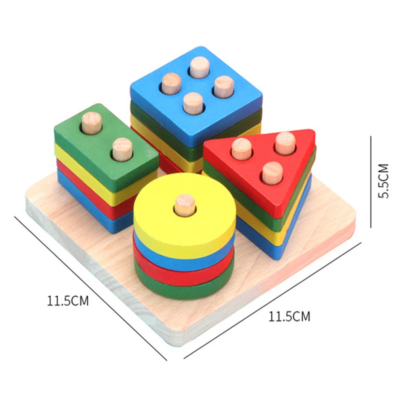 6-in-1 Wooden Educational Toy Set for Toddlers – Complete Montessori Learning & Activity Kit