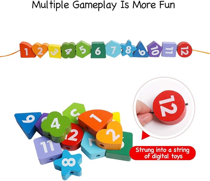 5-in-1 Wooden Educational Toy Bundle for Kids 🎁 | Alphabet, Numbers, Shape Sorter, Rainbow Tower & Clock | Montessori Learn & Play Set