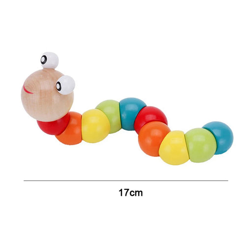3-in-1 Wooden Educational Toy Bundle for Toddlers | Baby Essentials Sensory Set with Wooden Caterpillar, Beads Maze & Rainbow Stacking Tower | Montessori Fine Motor Skills Toys