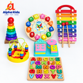 6-in-1 Wooden Educational Toy Set for Toddlers – Complete Montessori Learning & Activity Kit