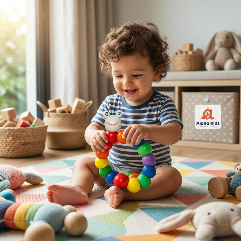 Baby Caterpillar Wooden Toy – Flexible Twist & Bend Educational Toy