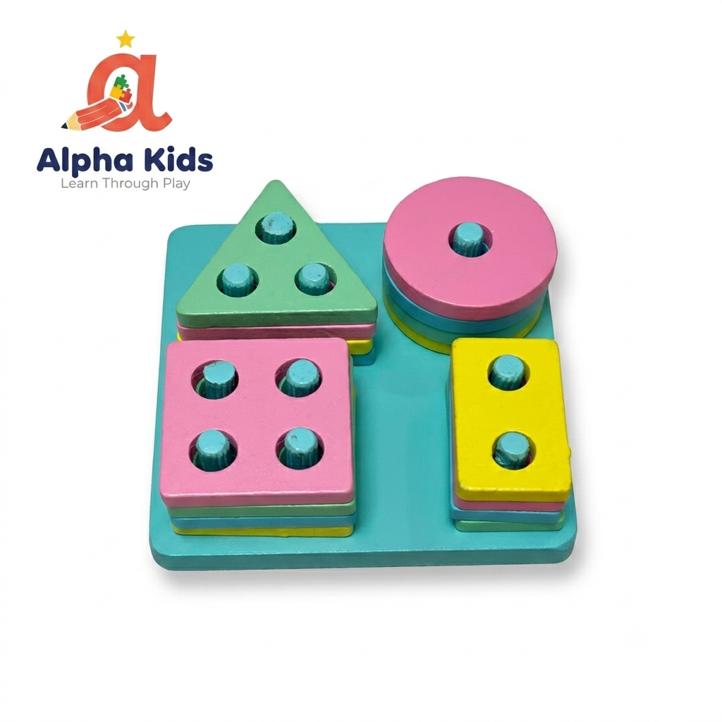 Wooden Shape Sorter Puzzle – Educational Learning Toy for Toddlers