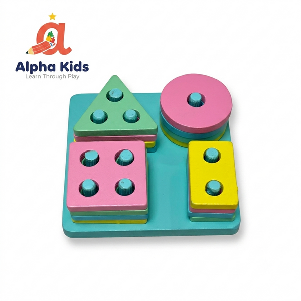 Wooden Shape Sorter Puzzle – Educational Learning Toy for Toddlers