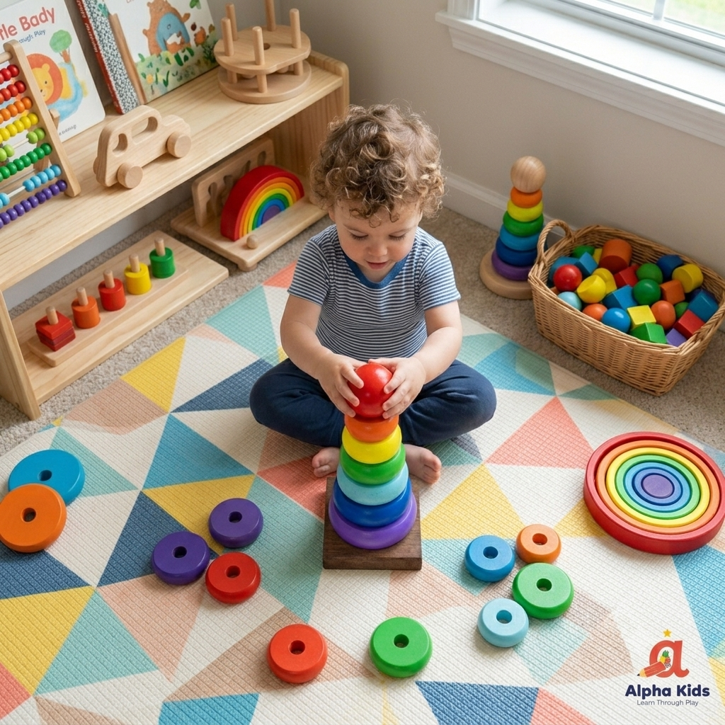 Rainbow Stacking Tower – Colorful Educational Toy for Kids