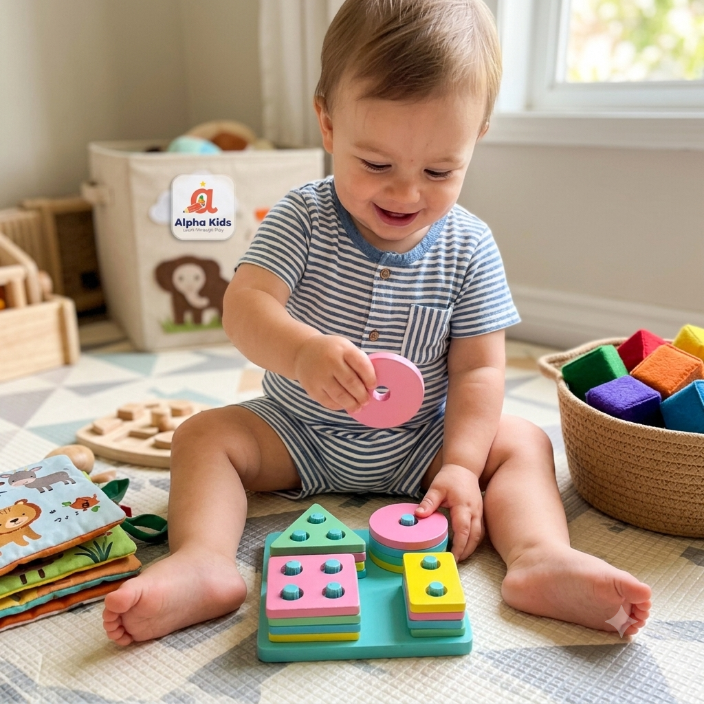 Wooden Shape Sorter Puzzle – Educational Learning Toy for Toddlers