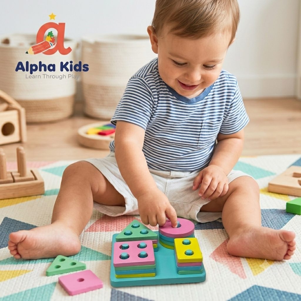Wooden Shape Sorter Puzzle – Educational Learning Toy for Toddlers