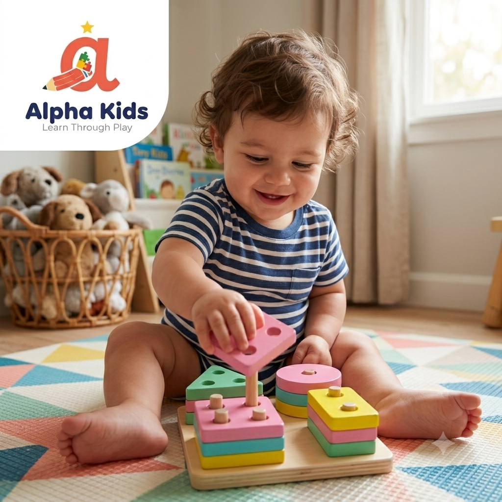 Wooden Shape Sorter Puzzle – Educational Learning Toy for Toddlers