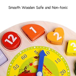Wooden Shape Sorting Clock – Educational Learning Toy for Kids